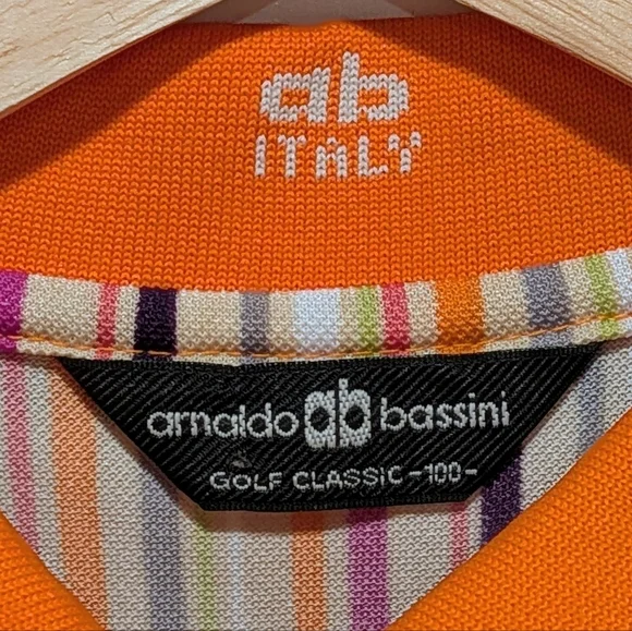EUC Arnaldo Bassini Italy L Bright Coloured Knit Golf Shirt - SEE SIZE NOTES - Picture 3 of 5